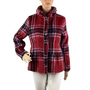 Trisha Tyler Plaid Coat Size S Red
